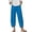 #0408-Sky Blue, variant on Pounoo Linen Pants for Women Floral Embroidered Detail Capris Boho Style Lightweight Relaxed Fit Leggings Gift