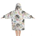 thumbnail image 2 of Cute Hedgehog and Mushroom Blanket Hoodies for Kids 6-13YR Oversize Wearable Blanket Hoodies for Boys Girls Teens, 2 of 7