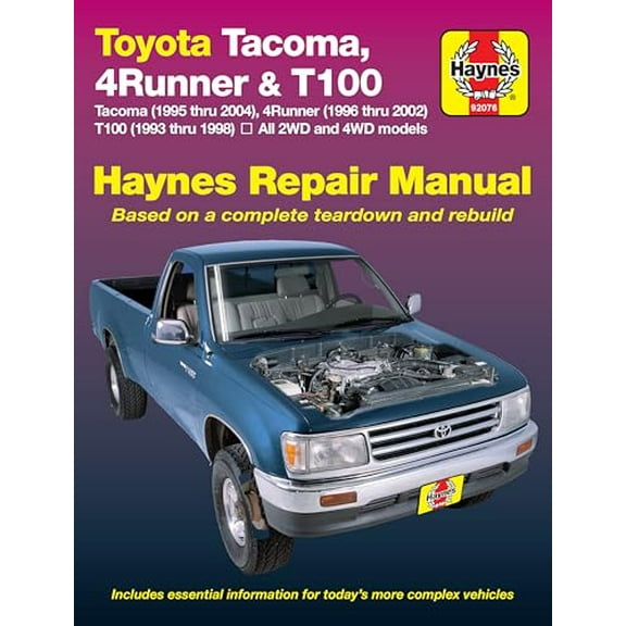 Pre-Owned Toyota Tacoma, 4Runner & T100 Haynes Repair Manual: All 2WD and 4WD models, 9781563926266, 1563926261, Paperback, New edition
