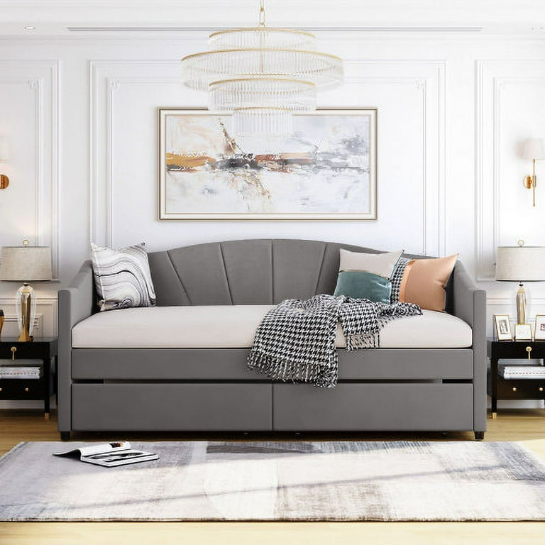 Grey twin 2024 daybed with storage