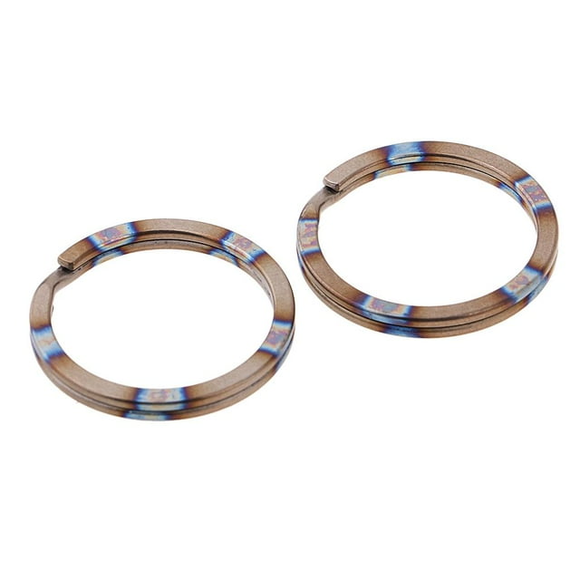 jinwen 2 Pcs Outil de Poche pour Clés en Titane Mini Porte-Clés Fendu Clip Circulaire 28mm