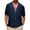 Navy Blue, variant on Mens Casual Button Up Shirt Solid Color Short Sleeve Collared Summer Vacation Relaxed Fit Top Summer Beach Dress Shirt