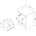 thumbnail image 5 of Home Square Tassio 1 Drawer Wood Nightstand Set in Weathered Oak (Set of 2), 5 of 5