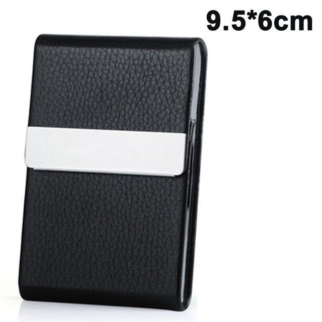 Estuche para tarjetas de visita verticales de PU - Negro