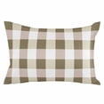 thumbnail image 2 of Brown Plaid Throw Pillow Cover, Pillowcase Protectors with Zipper, Breathable Decorative Lumbar Pillow Case Cover, Spring Summer Farmhouse Buffalo Checkered Pillow Shams for Couch Sofa 12x20Inch, 2 of 8