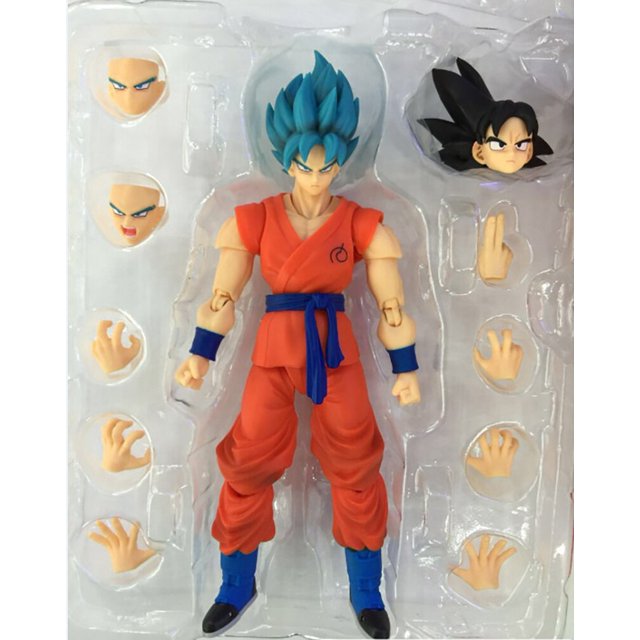 Figura de acción Dragon Ball Son Goku 16 cm Cabello azul Mantequilla coleccionable movible Super Saisuperb KakarPossible SHF zhangmengya