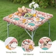thumbnail image 4 of Pink Mushroom Cartoon Light Pattern Square Fitted Tablecloth with Elastic Edge,Square Table Cover,Washable Elastic Table Cover for Home Kitchen Party Decor 34"x34", 4 of 6