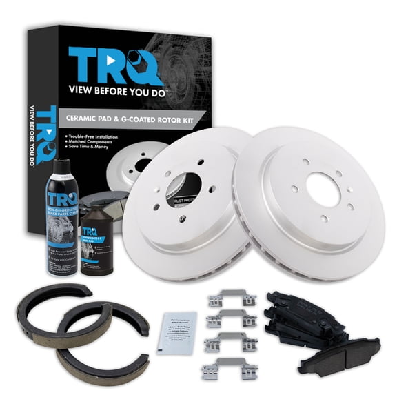 TRQ Rear Brake Pad & Rotor Kit BKA38722 Fits Select 2005-2010 Cadillac STS