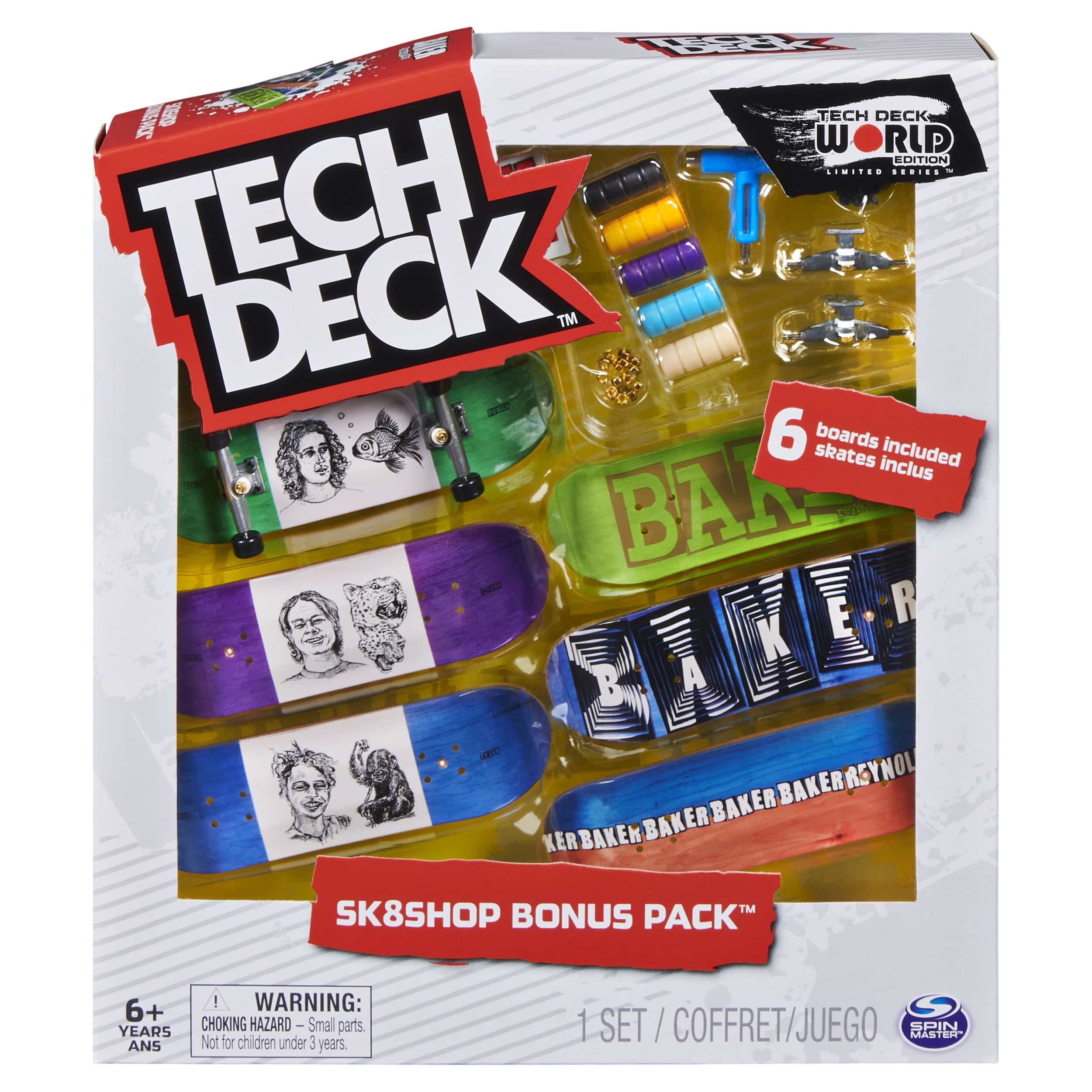 Tech Deck 6 Pack SK8SHOP Bonus Pack Limited World Edition Series NEW FREE SHIP