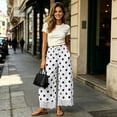 thumbnail image 4 of Elvqul Womens Elastic Waist Pants Winter Vintage Sweatpants with Pockets Polka Dot Bottoms for Women Loose, 4 of 8