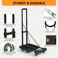 thumbnail image 6 of Folding Hand Truck, 500 LB Heavy Duty Luggage Cart, Utility Dolly Platform Cart with 6 Wheels & 2 Elastic Ropes for Luggage, Travel, Moving, Shopping, Office Use, Black, 6 of 8