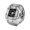 Black, variant on Alloy Ring Watch Elastic Stainless Steel Band Square Dial Men Women Couple Watch Finger Ring Birthday Gift Fashion Accessories