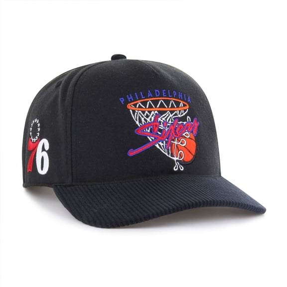 Men's '47 Black Philadelphia 76ers Nothing But Net Hitch Adjustable Hat