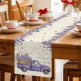thumbnail image 5 of Spring Floral Table Runner 72 Inches, Purple Lavender Truck Flowers Botanical Beige Bed Runner Dresser Scarves Tabletop for Indoor Outdoor Parties/Ceremony/Banquet, 14" x 72", 5 of 9