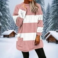 thumbnail image 4 of Womens Long Length Fall Clothes, Long Sleeve Pullover for Women Plus Size Fashion Warm Fleece Color Patchwork Crewneck Sweatshirts with Pockets, 4 of 6
