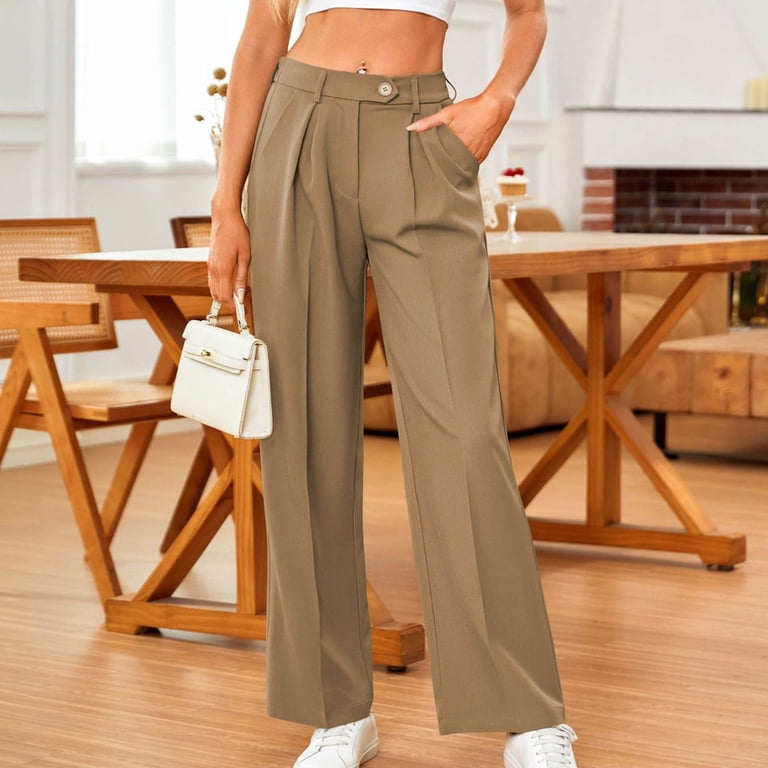 high waisted dress pants straight leg Black High Waist Straight Leg Dress Pants Small
