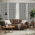 thumbnail image 2 of Ambesonne Ethnic Window Curtains, Moroccan Star, Each 28" W x 95" L, Black and Off White, 2 of 5