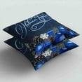thumbnail image 3 of Navy Blue Black Christmas Ball Quotes White Snowflake Pine Cones Winter Festive Decorations Set of 2 Throw Pillow Covers Cushion Cases Home Office Sofa Hidden Zipper Pillowcase 18x18 Inches, 3 of 3
