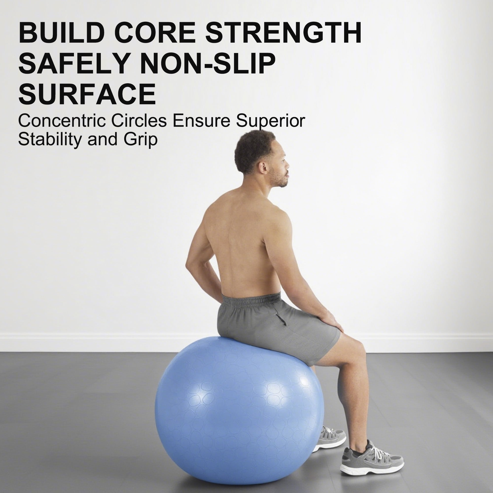 Athletic Works 65cm Exercise Yoga Ball, Anti Burst Free Air Pump for Gym Workout