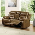 thumbnail image 2 of Furniture of America Ranshell Faux Leather Storage Loveseat with USBs in Brown, 2 of 5