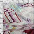 thumbnail image 3 of oneOone Viscose Chiffon Purple Fabric Abstract-Abstract Wave Dress Material Fabric Print Fabric By The Yard 42 Inch Wide, 3 of 4