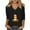 Black, variant on Casual 3/4 Sleeve V Neck Shirt for Women Funny Holiday Graphic Tee Fall Winter Loose Thanksgiving Pumpkin Print Tunic Tops