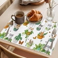 thumbnail image 3 of Cute Cartoon Placemats Set of 8 Cat Butterfly Spring Floral Botanical Place Mats Indoor Wipeable Table Mats Washable Cloth Dining Table Placemats for Kitchen Holiday Party Home Decor 13x19 Inch, 3 of 9