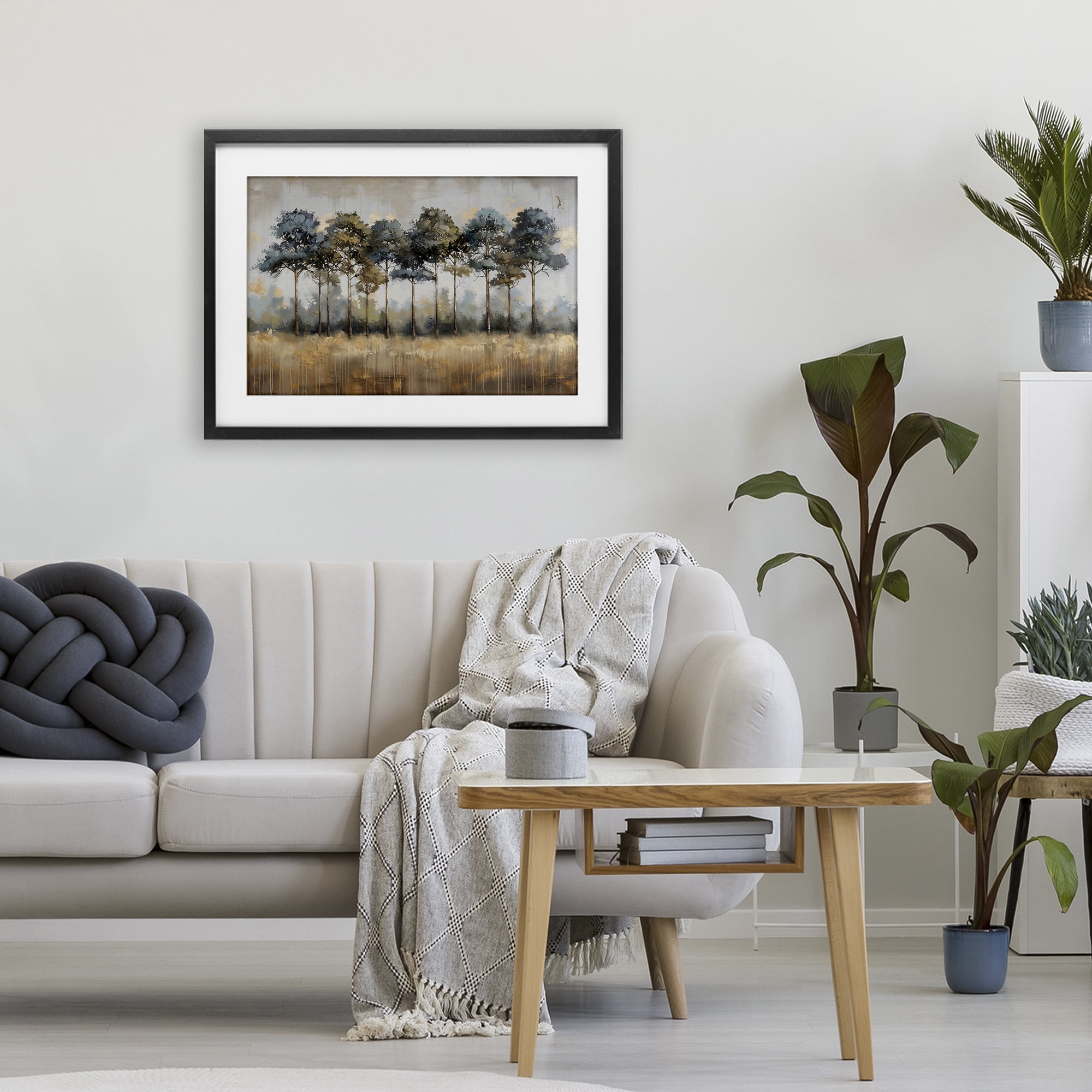 Stupell Industries Green & Blue Forest Grove Black Framed Print Under Glass, design by Creative Studio