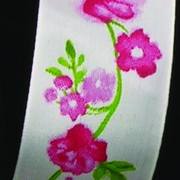The Ribbon People White and Pink Wild Rose Garden Wired Craft Ribbon 1.5" x 27 Yards