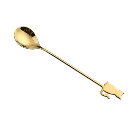 

iaksohdu Cartoon Pattern Stainless Steel Coffee Stirring Spoon Cake Fruit Fork Cutlery