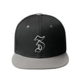 thumbnail image 2 of Daxton Classic Snapback Old English A to Z Numbers Initials Flat Bill Visor Cap-Black Grey Hat, Letter Z, 2 of 3