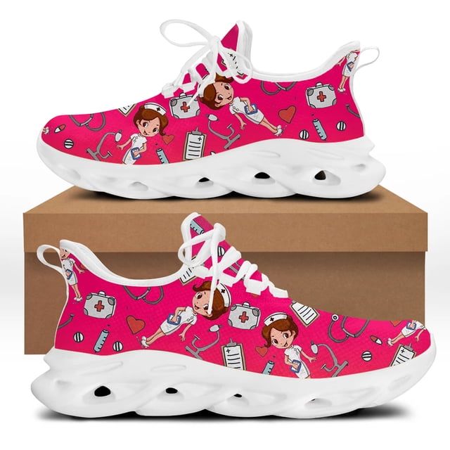 Zapatos de plataforma con degradado para mujer, zapatos de enfermera, zapatos de cuchilla, zapatillas deportivas para correr para mujer, calzado de malla ligera para mujer