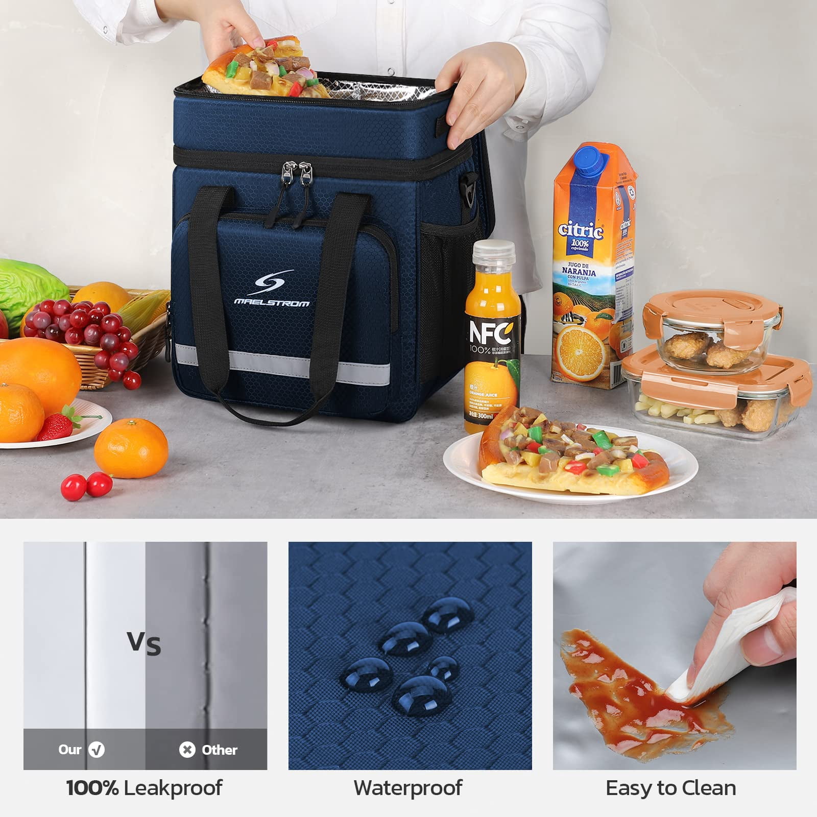 Maelstrom Lunch Box for Men,Insulated Lunch Bag Women/Men,Leakproof Lunch Cooler Bag, Lunch Tote Bag