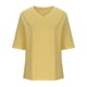 thumbnail image 3 of Tops Cortos para Mujeres Cuello en V Suelto Casual de Manga Corta, Camisa de Moda de Cuatro Estaciones para el Uso Diario, 3 of 6