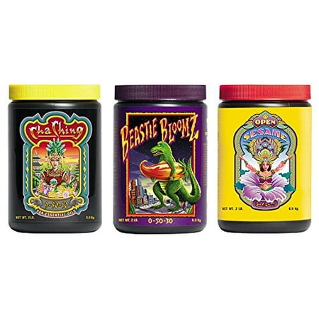 FoxFarm Trio Open Sesame, Beastie Bloomz & Cha Ching Soluble Granular Fertilizer Fox Farm Tri-Pack (2 LB Jars)