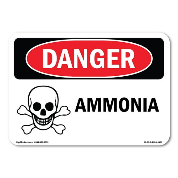 OSHA Danger Sign - Ammonia | Decal | Protect Your Business, Construction Site, Warehouse & Shop Area |  Made in The USA