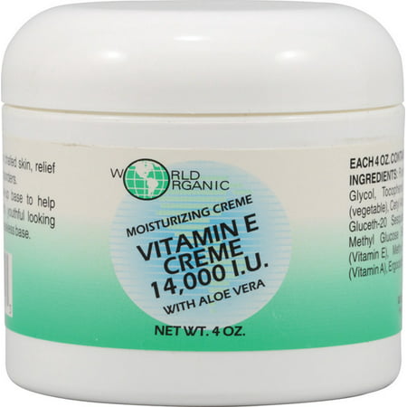 World Organics La vitamine E Crème 14,000IU - 4 oz