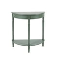 thumbnail image 2 of Simplify Half Round Wood Accent Table with Shelf, Antique Teal Finish, 2 of 6