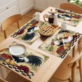 thumbnail image 5 of Vintage Rooster Placemats Set of 4, Country Black White Chicken Tomato Grape Pear Farm Non-Slip Place Mats Washable Table Mats for Kitchen Dining Table Decorations Indoor/Outdoor, 5 of 9