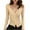 Beige Shirt fot Women, variant on Women's Surplice V-Neck Rib Knit Long Sleeve Tops Stylish Basic Layering Casual Daily Wear Blouse Purple Free Size
