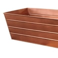 thumbnail image 3 of Rectangular Metal Flower Planter Box with Embossed Line Design- Large- Copper, 3 of 12