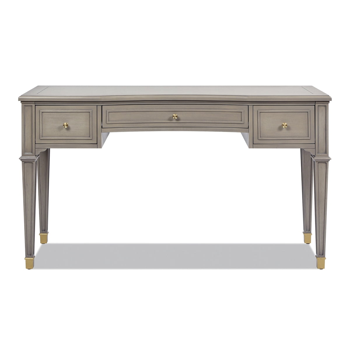 Newboti Furniture Dauphin 55" 3-Drawer Wood Executive Desk Grey Cashmere Rubber Wood & Veneer BN.7752