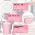 thumbnail image 3 of 48 Pcs 12 oz Disposable Coffee Cups with Lids and Sleeves Bulk, Insulated Hot Chocolate Paper Cup for Hot and Cold Beverage Water Juice Cocoa Tea Party Restaurants Travel Supplies (Pink), 3 of 7
