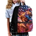 thumbnail image 3 of Binienty American Flag Lightning Football Backpack for Kids 5th Grade 17 Inch Large Capacity School Bookbag with Customizable Shoulder Belts Front Storage Pocket for Elementary, 3 of 6