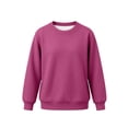 thumbnail image 4 of BLVB Boys Girls Knit Sweater Long Sleeve Crewneck Solid Color Soft Loose Pullover for Teen Kids Cozy Casual Fall Winter Jumper Top(Hot Pink,5-6 Years), 4 of 7