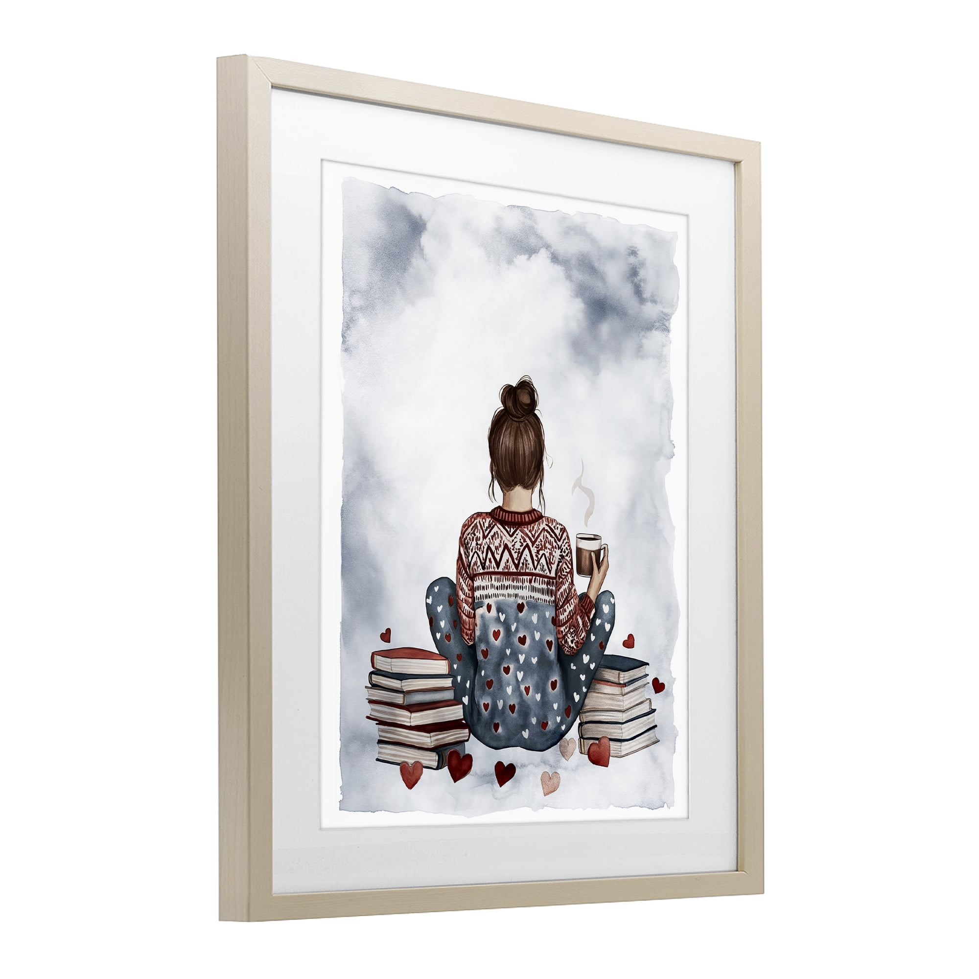 Stupell Industries Cozy Ritual Reader Birch Framed Print Under Glass, design by Svetlana Aleynikova