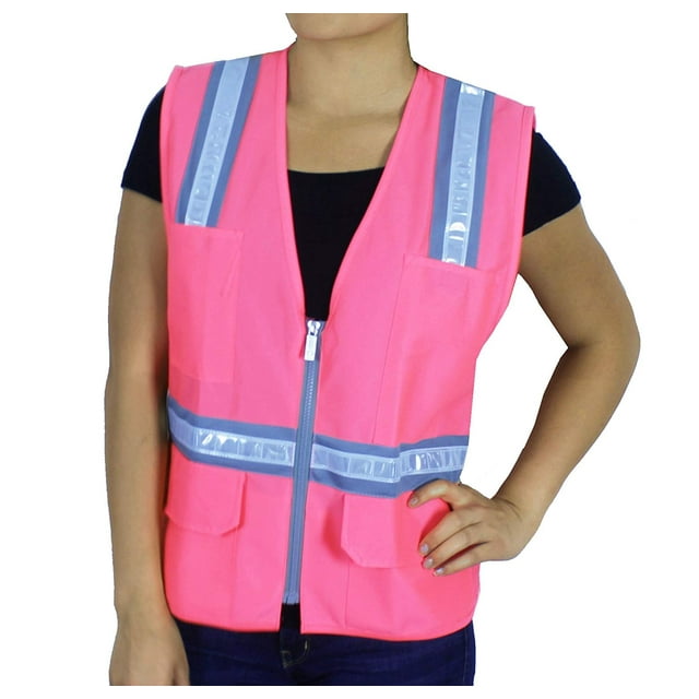 Safety Depot Pink Reflective Safety Vest with Pockets 8038PKXL