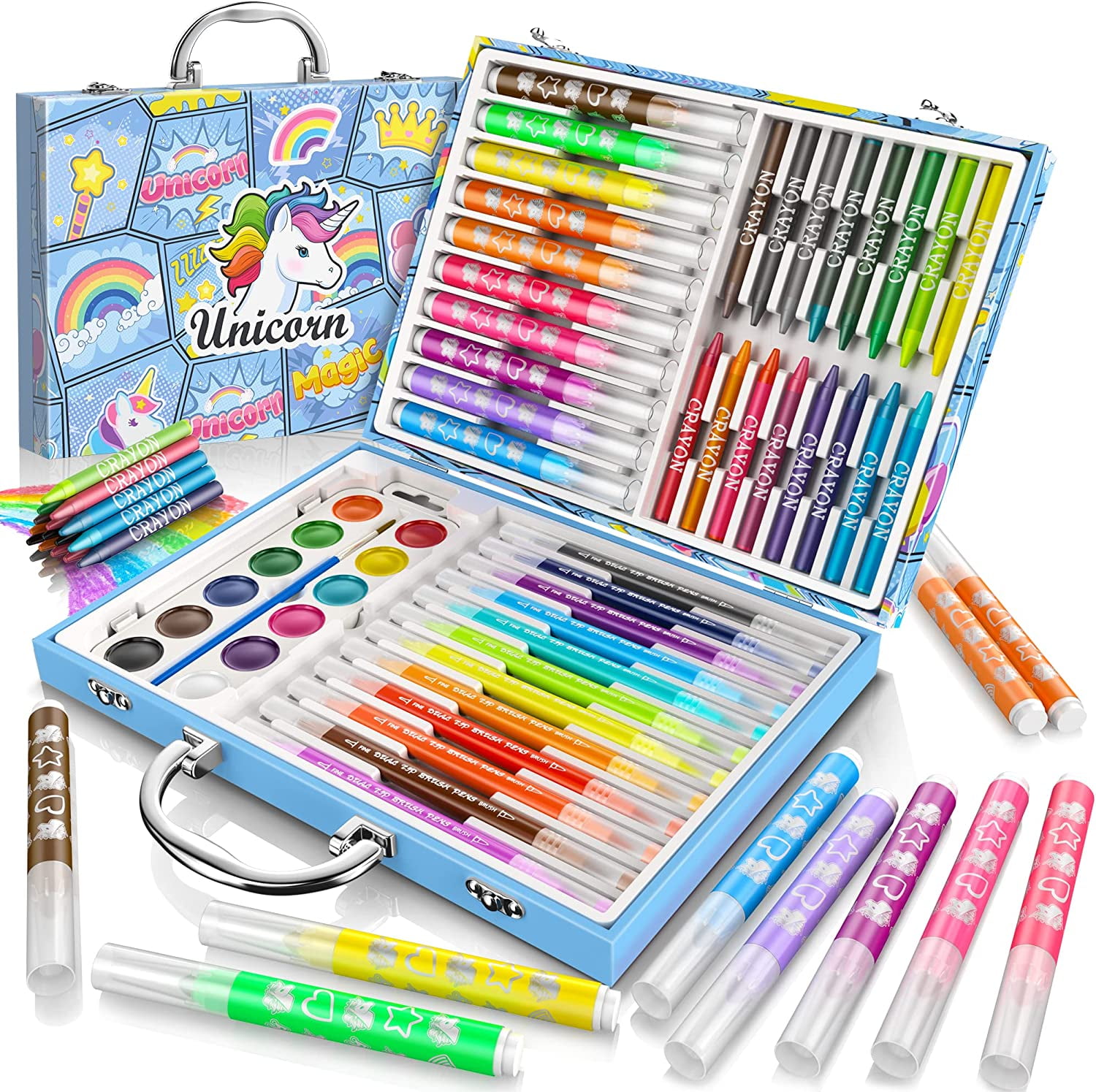 Unicorns Exquisite Art Case Set Painting, Drawing, Coloring Art Kit