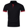 thumbnail image 7 of Yungyresw Polo Shirt for Men Slim Fit Short Sleeve Polo Contrast Trim Button Placket T-Shirt for Summer Wear Casual, 7 of 7