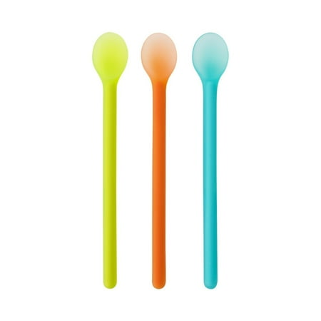 5 Baby Infant Feeding Spoons - Boon Serve Baby Feeding Spoons, Baby Spoons, Purple, Pink & Blue, 3 Pk